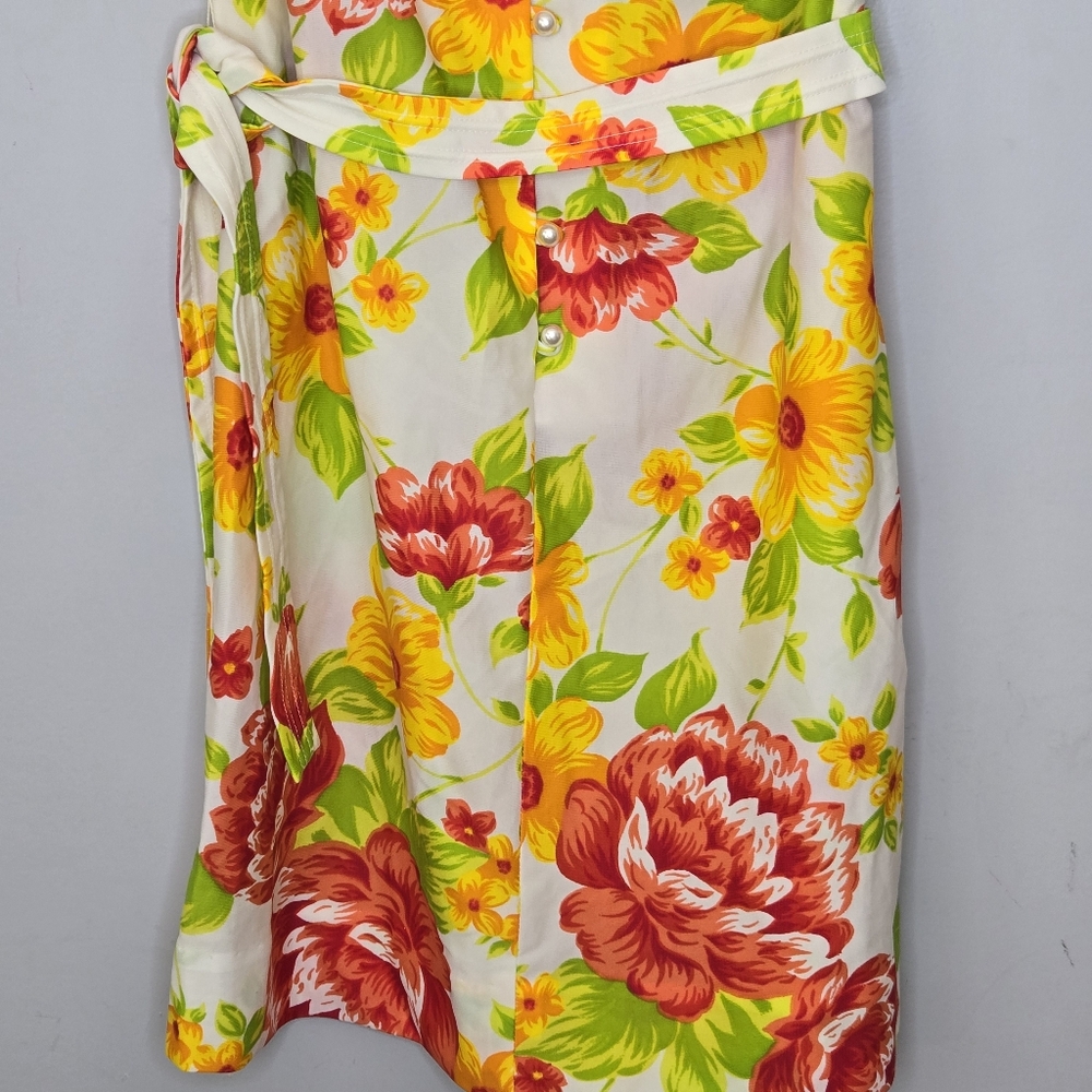 True Vintage 60s 70s The Spectator Floral Day Dress Belted Size‎ 14 Madmen Mod - Picture 4 of 7
